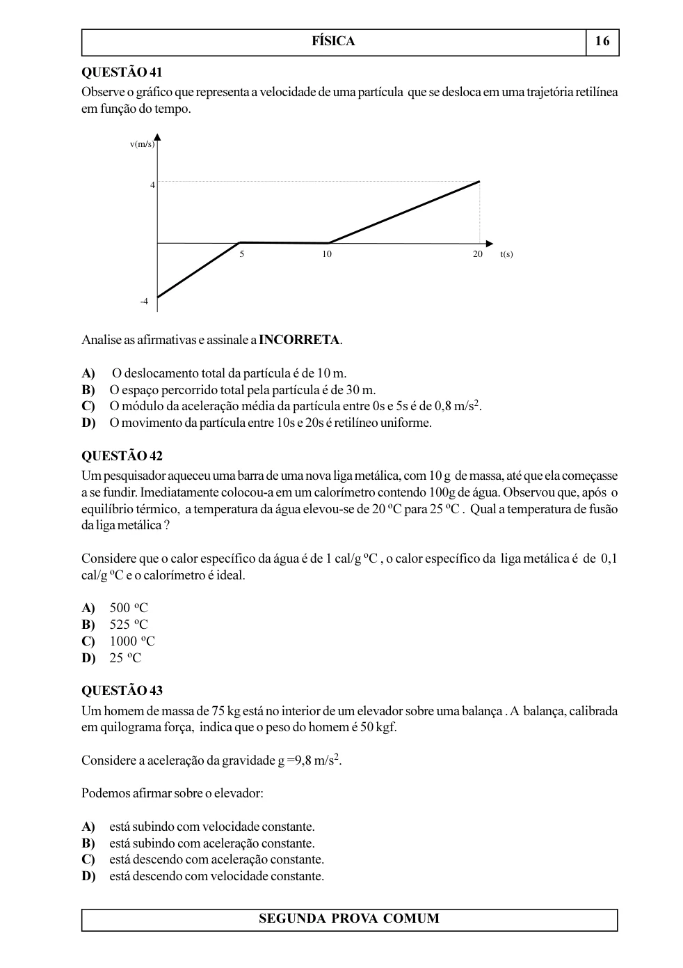 Página 27 do caderno UNIUBE 2000.2, com a questão 41 e suas figuras.
