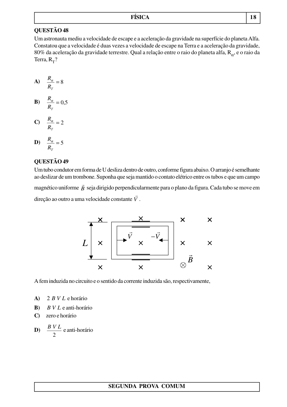 Página 30 do caderno UNIUBE 2001.1, com a questão 47 e suas figuras.