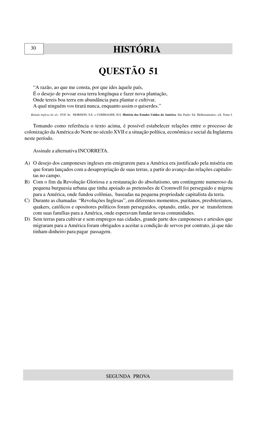 Página 44 do caderno UNIUBE 2001.2, com a questão 50 e suas figuras.
