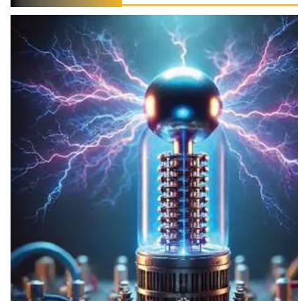 Bobina de Tesla produzindo descargas elétricas