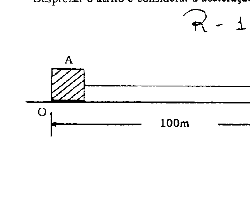 Bloco A sobre superfície horizontal ligado por fio e polia ao corpo B