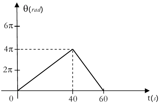 Alternativa b — gráfico do ângulo de rotação em função do tempo