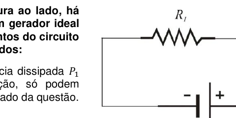 Circuito em série com resistores R1 e R2 e gerador ideal