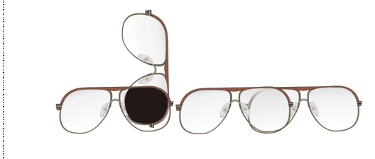 Lentes cruzadas escurecem e paralelas transmitem na sobreposição.