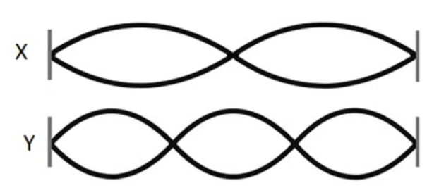 Ondas estacionárias nas cordas X e Y