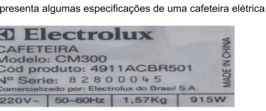 Etiqueta de cafeteira Electrolux