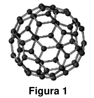 Estrutura molecular do fulereno com 60 átomos de carbono.