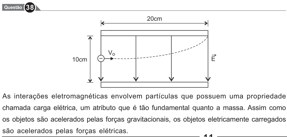 Recorte original da questão 38, parte 1. Enunciado e alternativas transcritos acima.