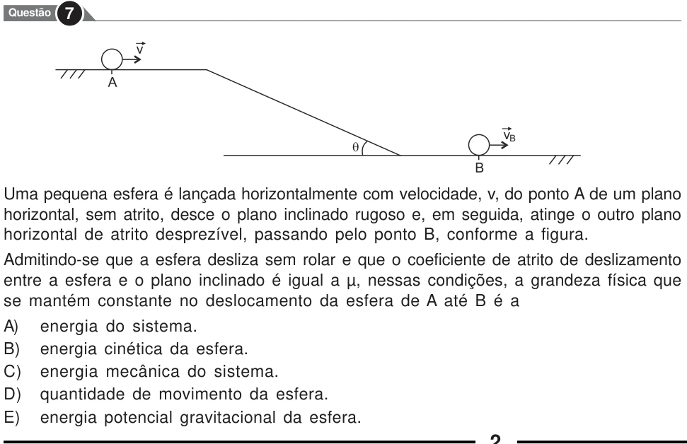 Recorte original da questão 7, parte 1. Enunciado e alternativas transcritos acima.