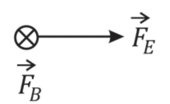 Diagrama D — forças elétrica e magnética sobre a partícula no solenoide