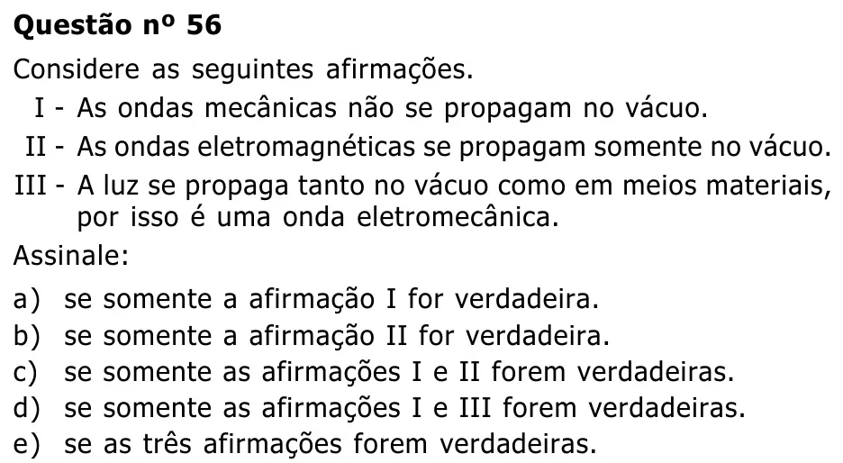 Questão 56 — Grupo I — Mackenzie 2002.1