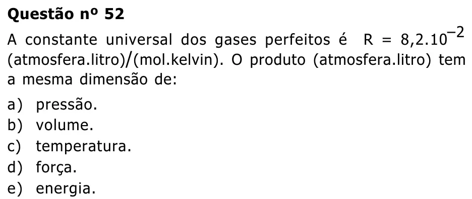 Questão 52 — Grupos II e III — Mackenzie 2002.1