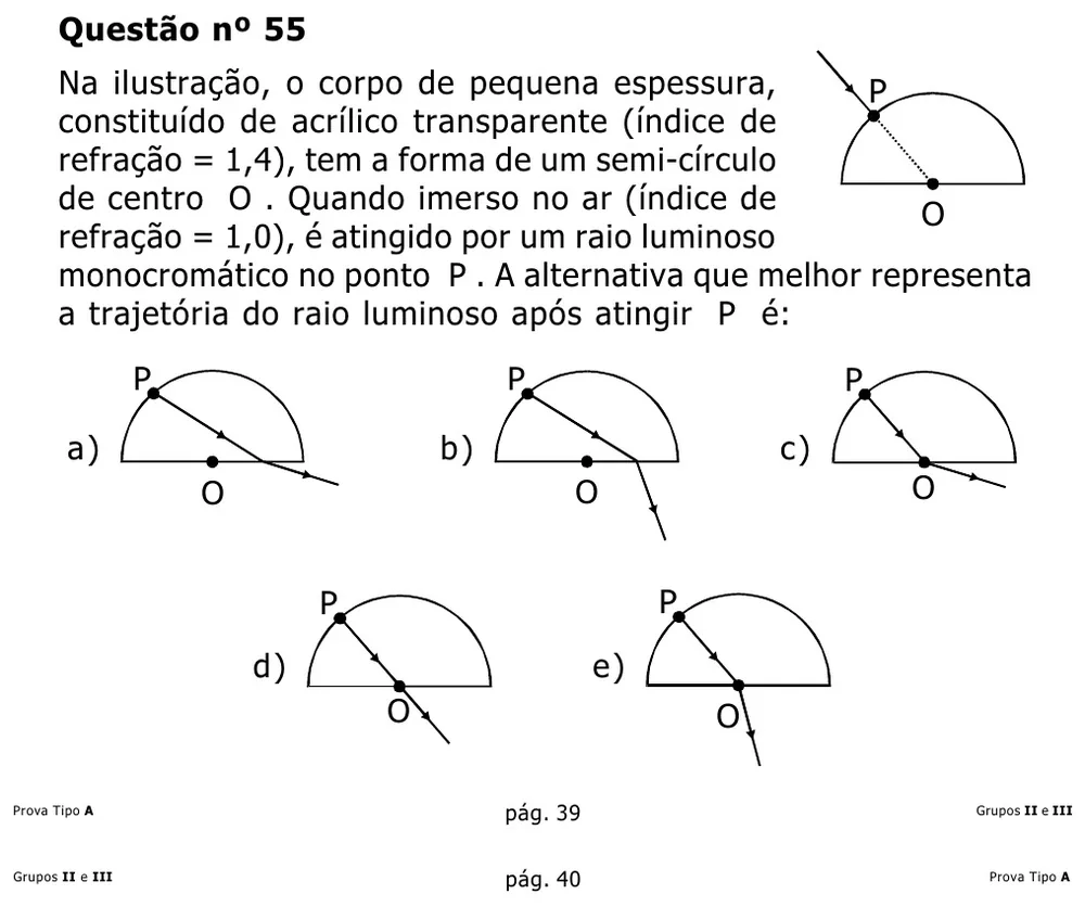 Questão 55 — Grupos II e III — Mackenzie 2002.1