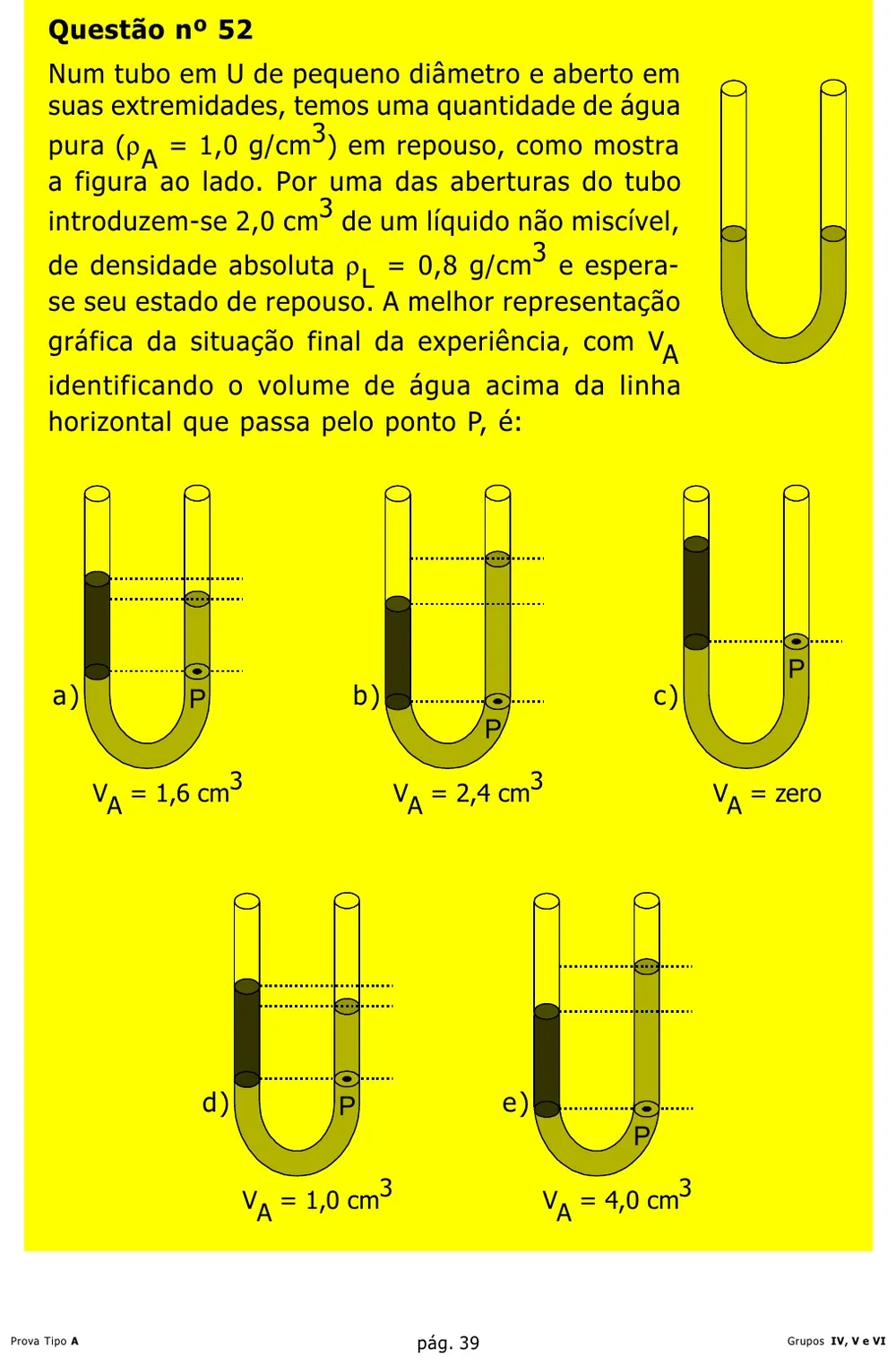 Questão 52 — Grupos IV, V e VI — Mackenzie 2002.1