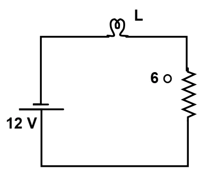 Alternativa B: lâmpada em série com resistor de 6 ohms e bateria de 12 volts.