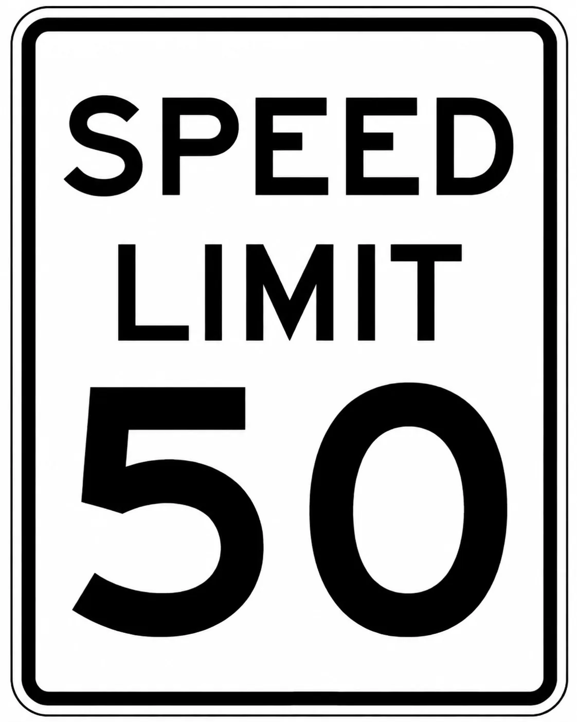 Placa americana de limite de velocidade — Speed Limit 50