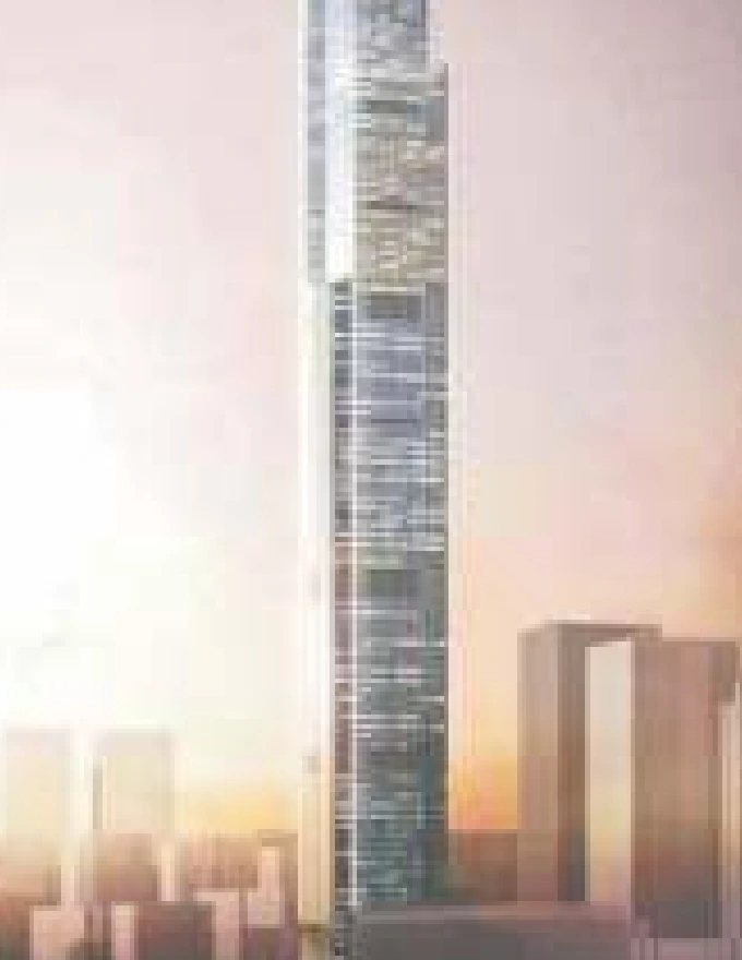 Torre chinesa citada no enunciado da questão sobre o elevador.