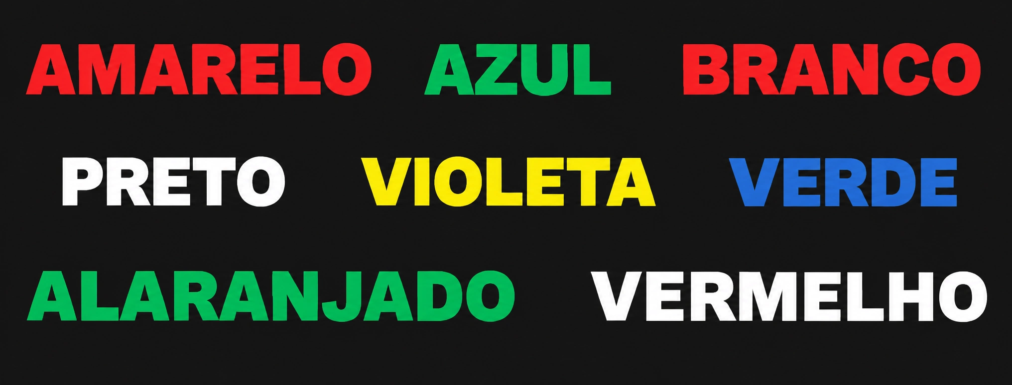 Placa preta com palavras escritas usando pigmentos de diferentes cores