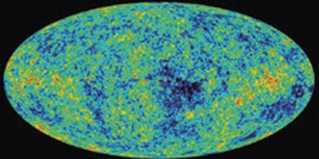 Mapa WMAP da anisotropia da radiação cósmica de fundo em micro-ondas.