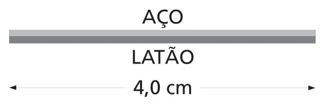 Hastes de aço e latão de comprimento inicial 4,0 cm
