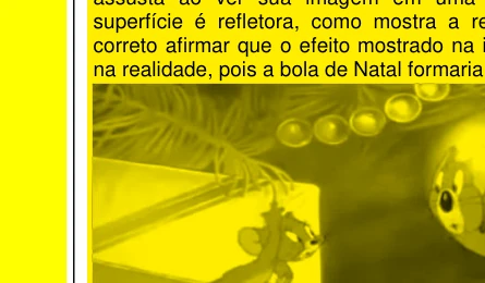 Jerry observando sua imagem em uma bola de Natal refletora