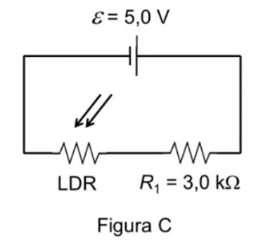 Figura C: circuito elétrico com LDR e relé