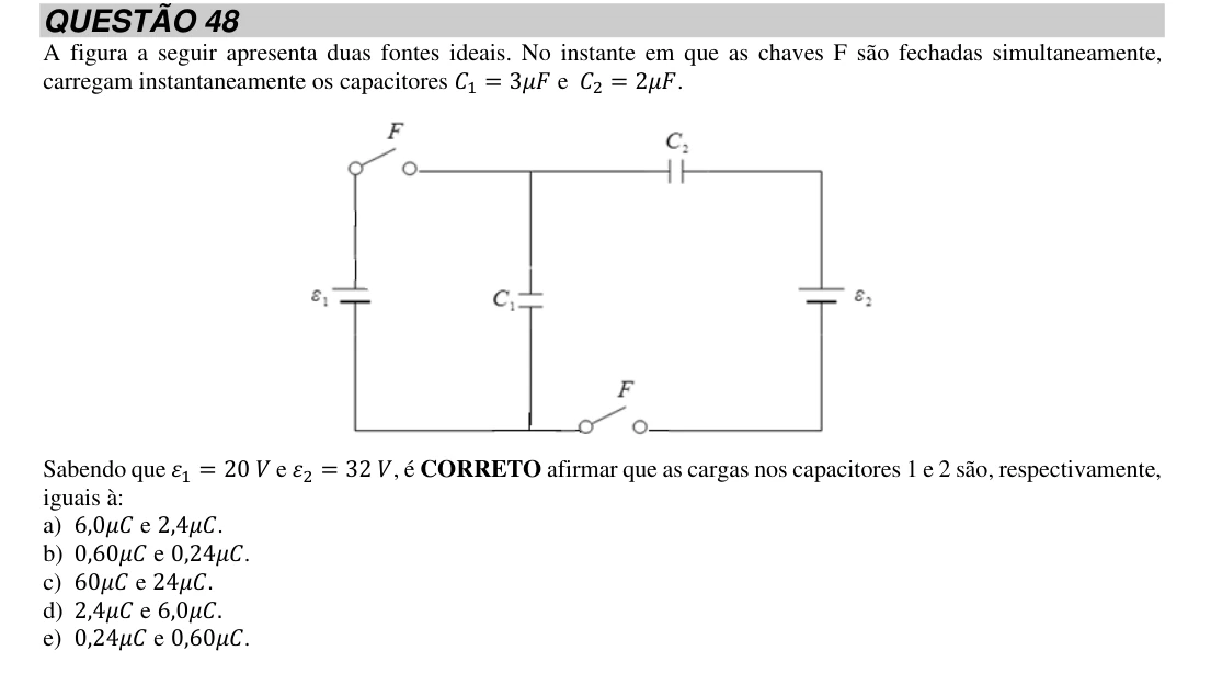 Questão 48, recorte original 1; enunciado e alternativas transcritos nesta página.