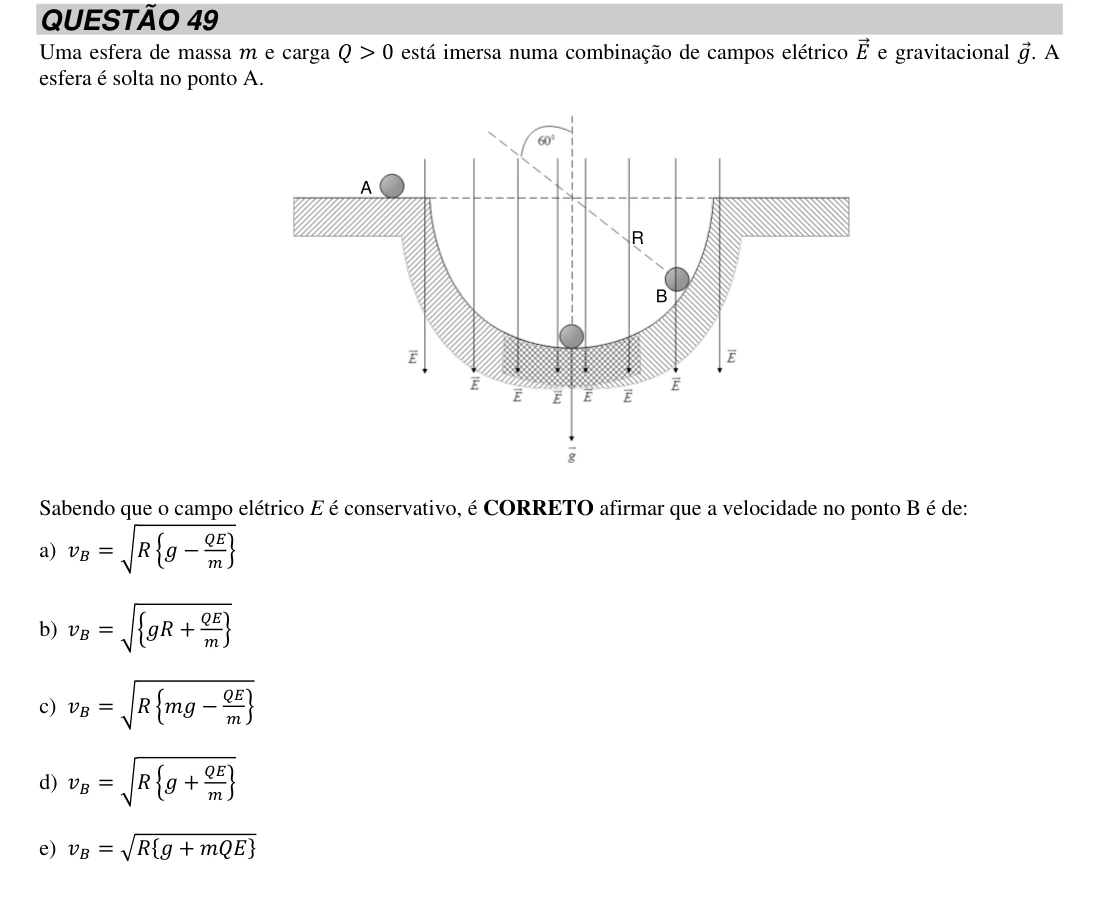 Questão 49, recorte original 1; enunciado e alternativas transcritos nesta página.