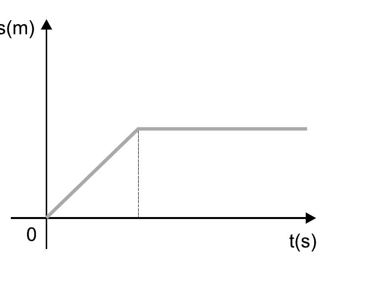 Alternativa D, gráfico posição por tempo com subida e patamar final