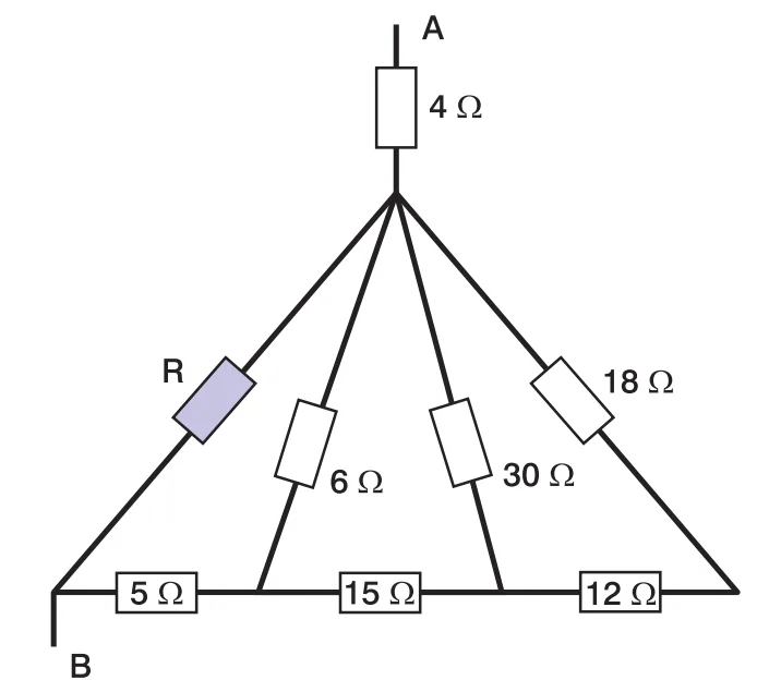 Associação de resistores entre os pontos A e B