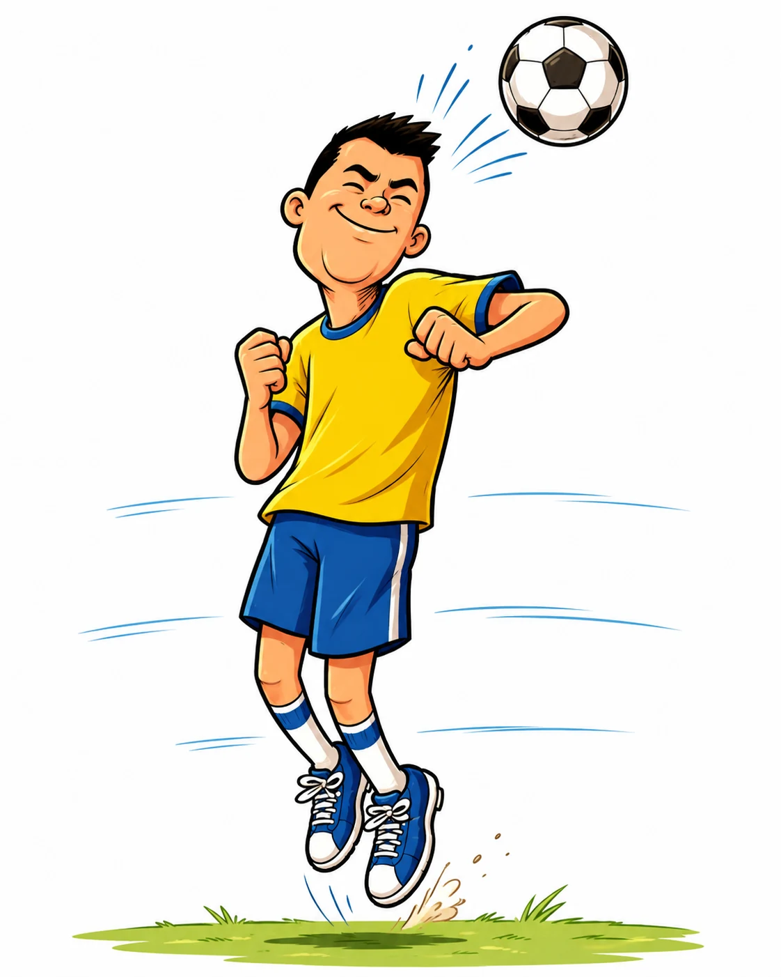 Jogador cabeceando uma bola de futebol