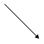 Vetor diagonal para baixo e para a direita.