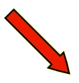Alternativa D: seta apontando diagonalmente para baixo e para a direita