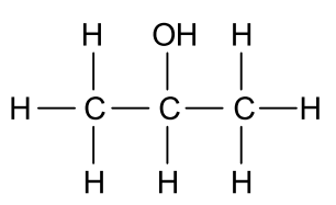 Alternativa A: fórmula estrutural do isopropanol
