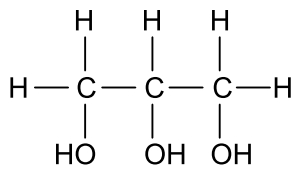 Alternativa E: fórmula estrutural do propanotriol