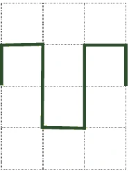 Alternativa C: um quadradinho para cima na primeira coluna, um para baixo na segunda e um para cima na terceira