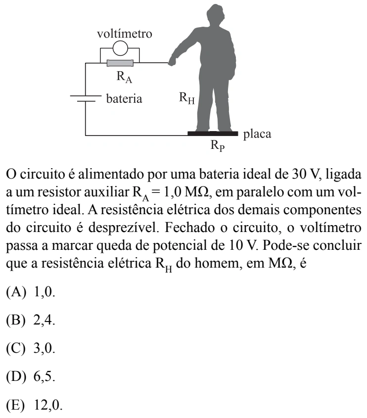 Figura da questão 56 de Física — UNIFESP 2009 CG