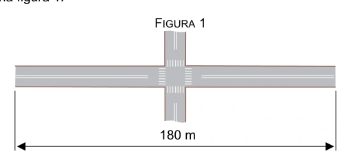 Figura 1: trecho retilíneo de 180 m com cruzamento