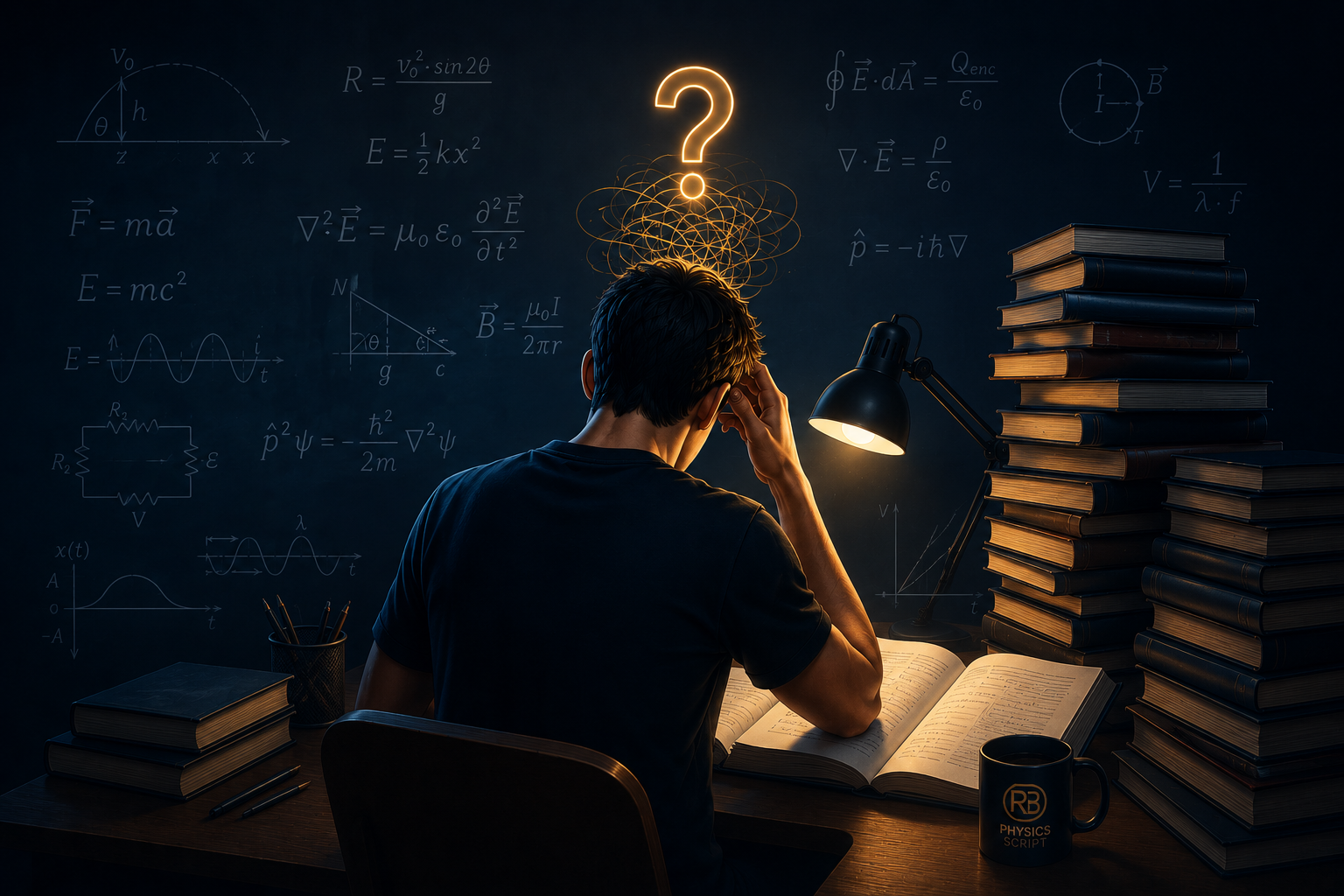 Aluno estudando Física